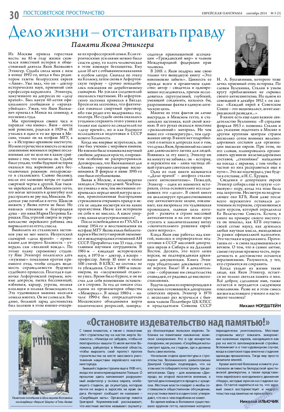 Еврейская панорама, газета. 2014 №3 стр.30