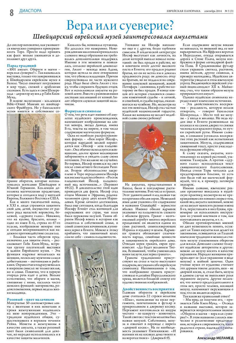 Еврейская панорама, газета. 2014 №3 стр.8