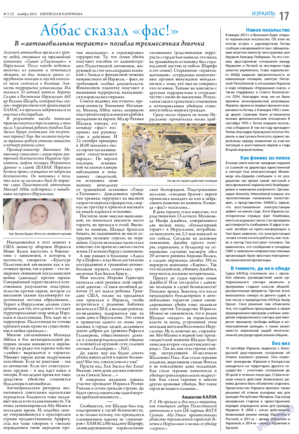 Еврейская панорама, газета. 2014 №5 стр.17