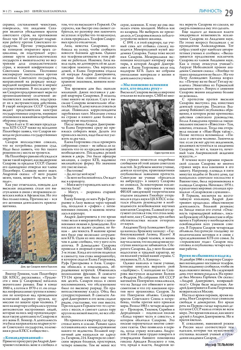 Еврейская панорама, газета. 2015 №1 стр.29