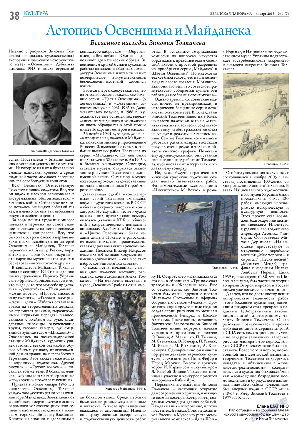 Еврейская панорама, газета. 2015 №1 стр.38