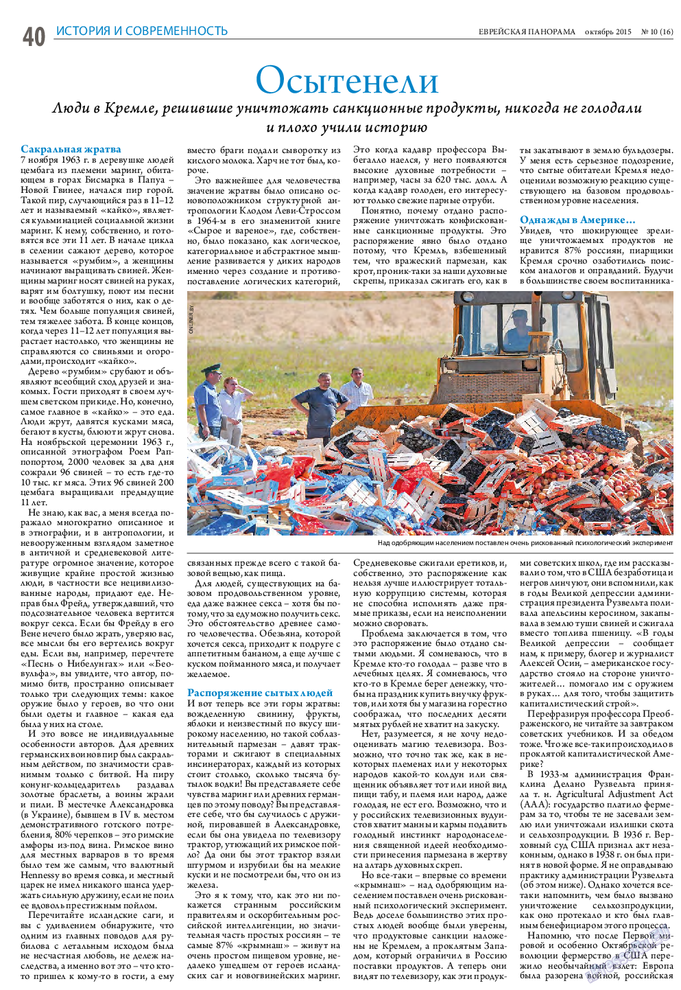 Еврейская панорама, газета. 2015 №10 стр.40