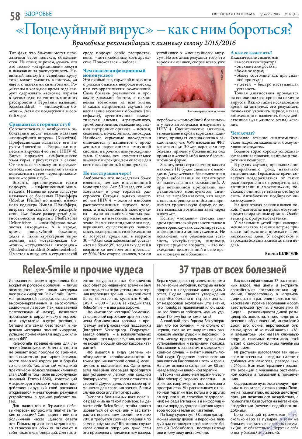 Еврейская панорама, газета. 2015 №12 стр.58