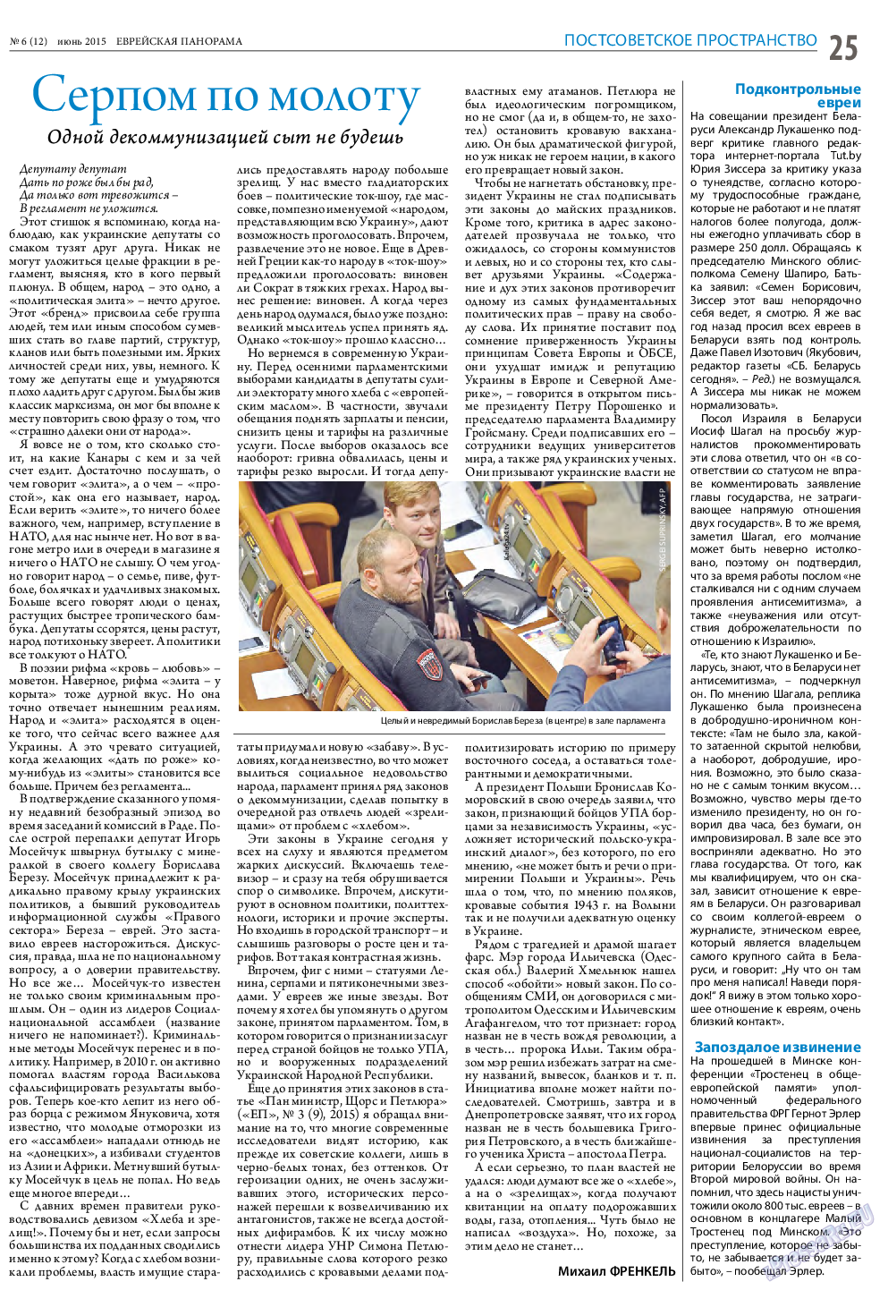 Еврейская панорама, газета. 2015 №6 стр.25