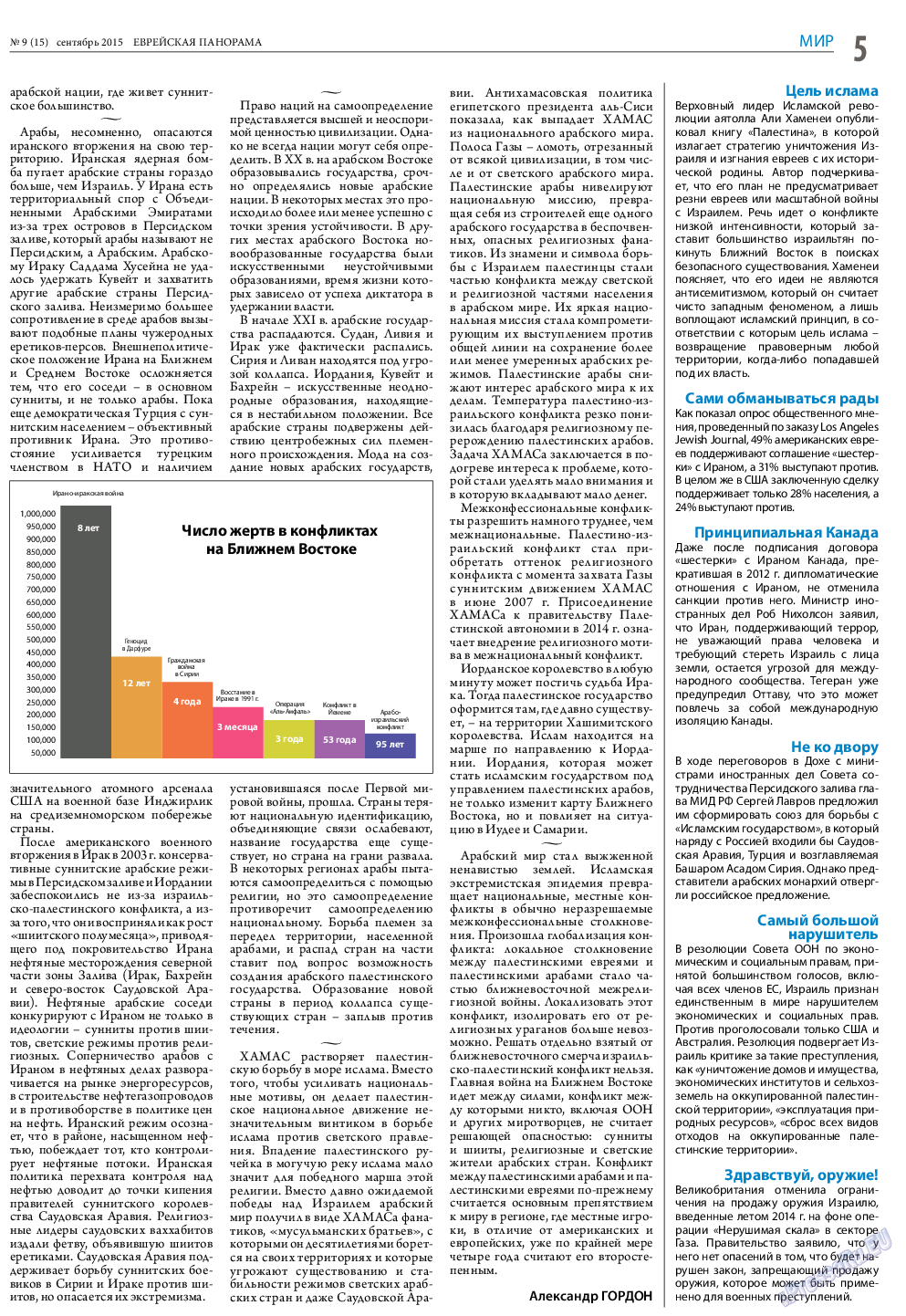 Еврейская панорама, газета. 2015 №9 стр.5