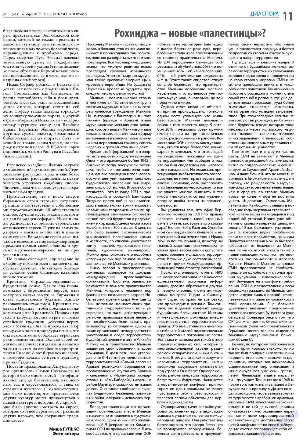 Еврейская панорама, газета. 2017 №11 стр.11