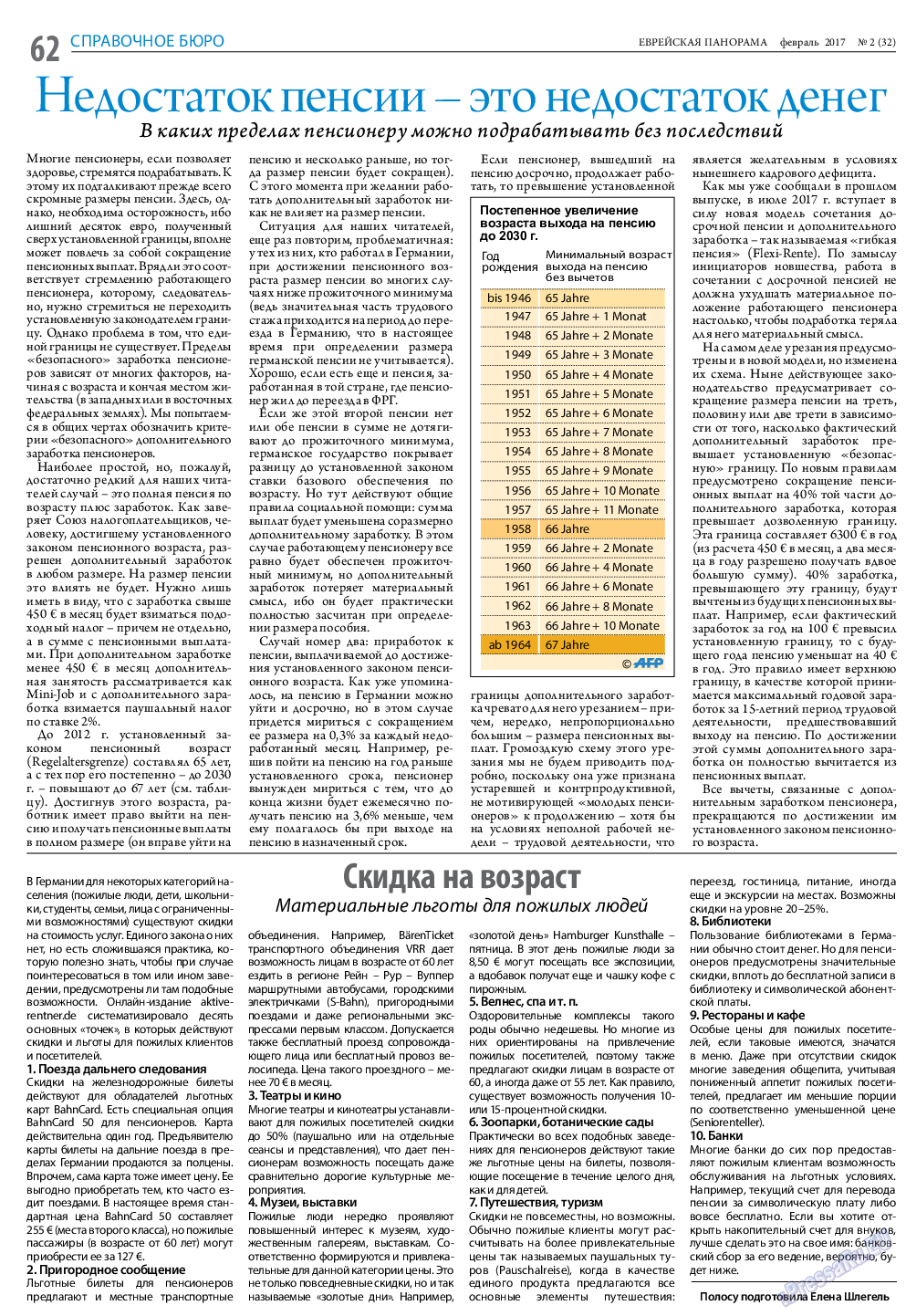 Еврейская панорама, газета. 2017 №2 стр.62