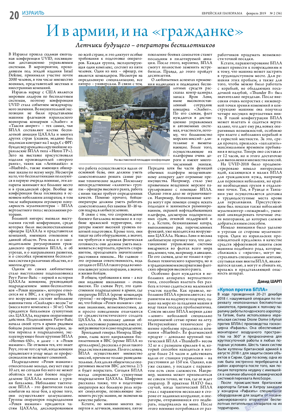 Еврейская панорама, газета. 2019 №2 стр.20