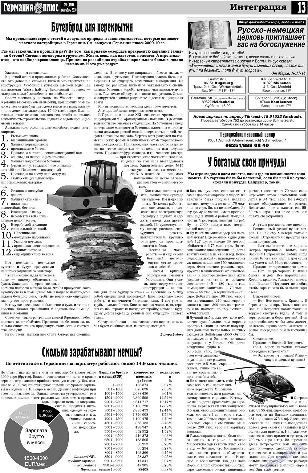 Германия плюс (газета). 2010 год, номер 9, стр. 13