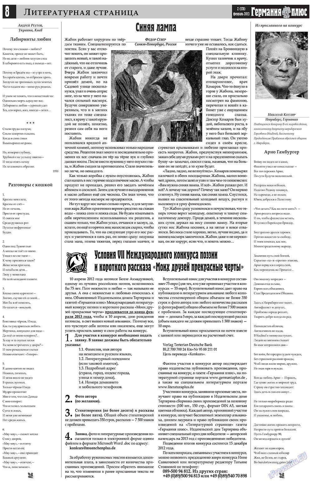 Германия плюс (газета). 2013 год, номер 2, стр. 8