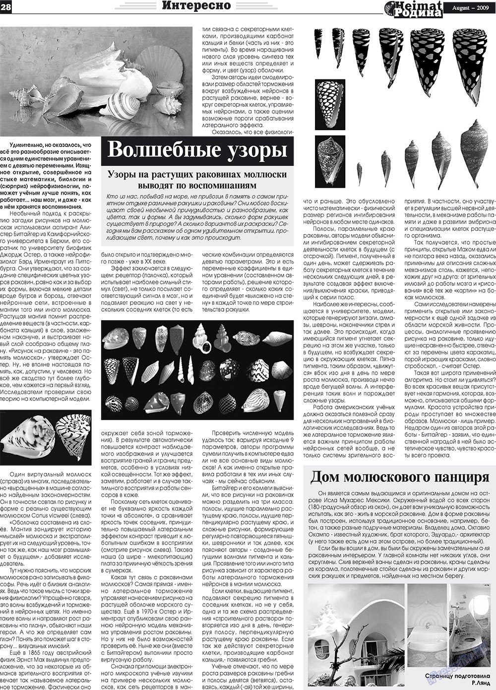 Heimat-Родина (газета). 2009 год, номер 8, стр. 28
