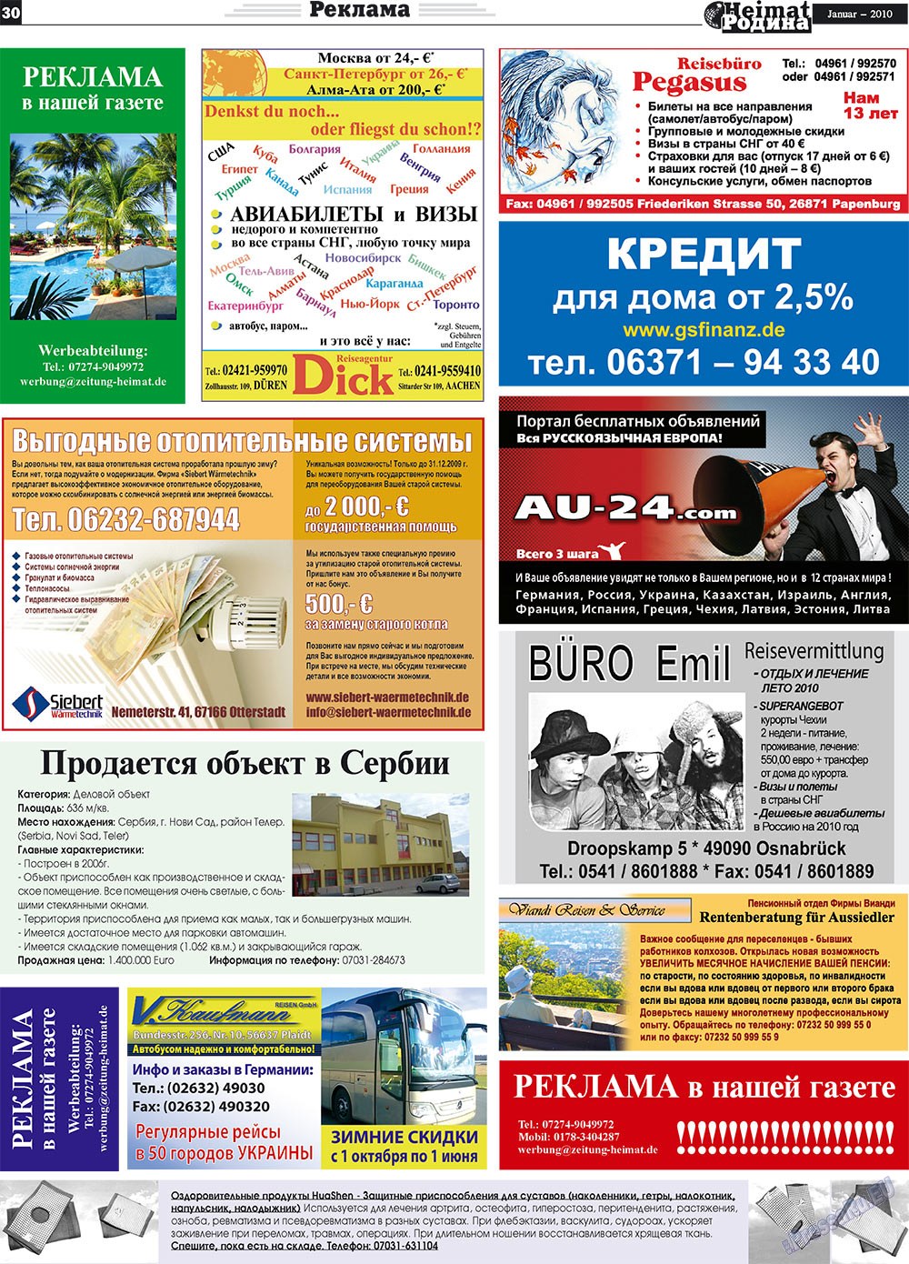 Heimat-Родина (газета). 2010 год, номер 1, стр. 30