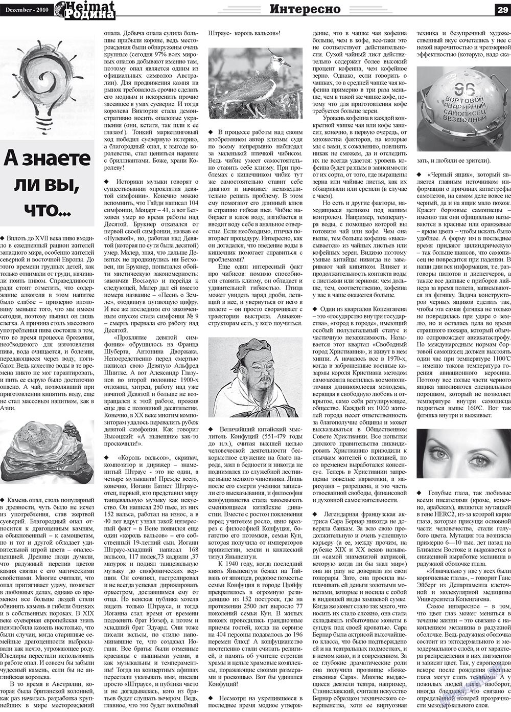 Heimat-Родина (газета). 2010 год, номер 12, стр. 29