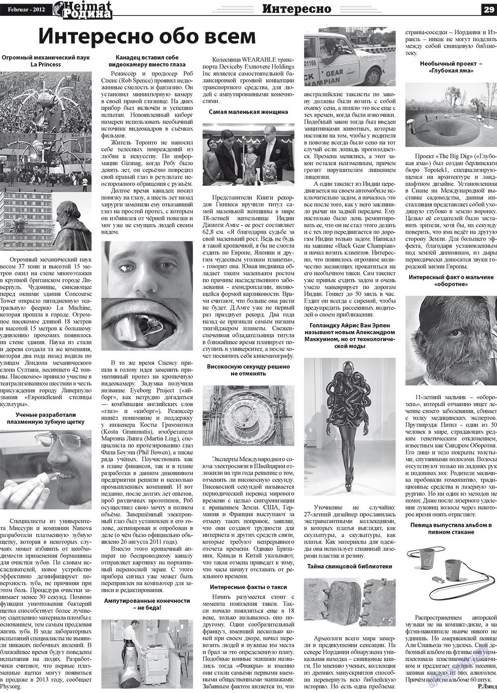 Heimat-Родина (газета). 2012 год, номер 2, стр. 29