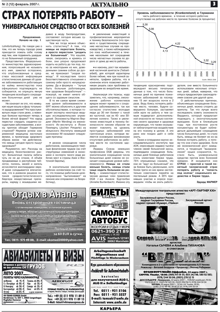 Карьера (газета). 2007 год, номер 2, стр. 3
