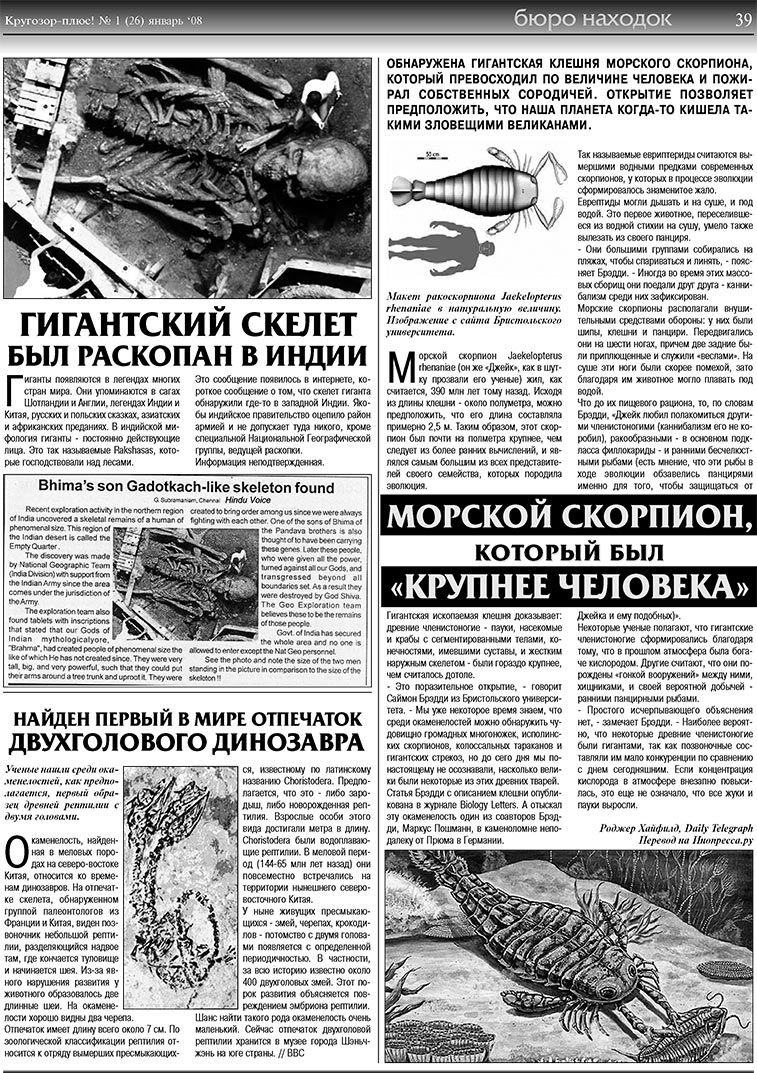 Кругозор плюс! (газета). 2008 год, номер 1, стр. 39