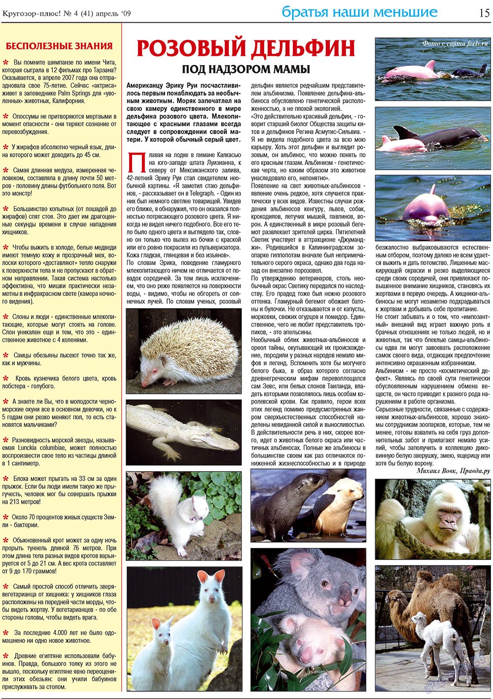 Krugozor plus! (Zeitung). 2009 Jahr, Ausgabe 4, Seite 15