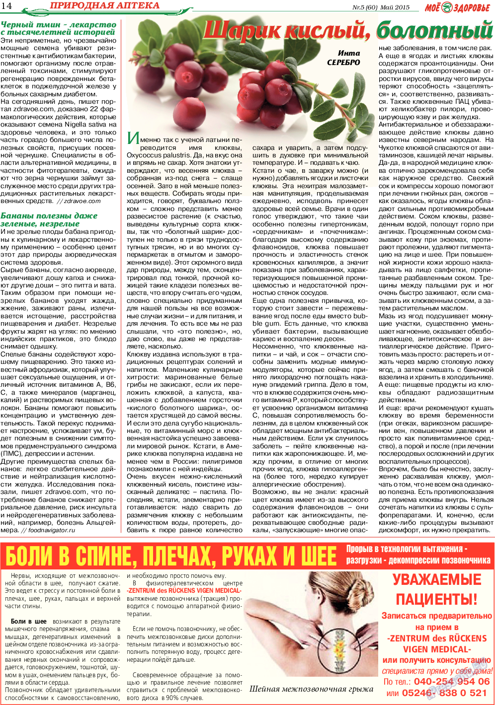 Кругозор (газета). 2015 год, номер 5, стр. 14