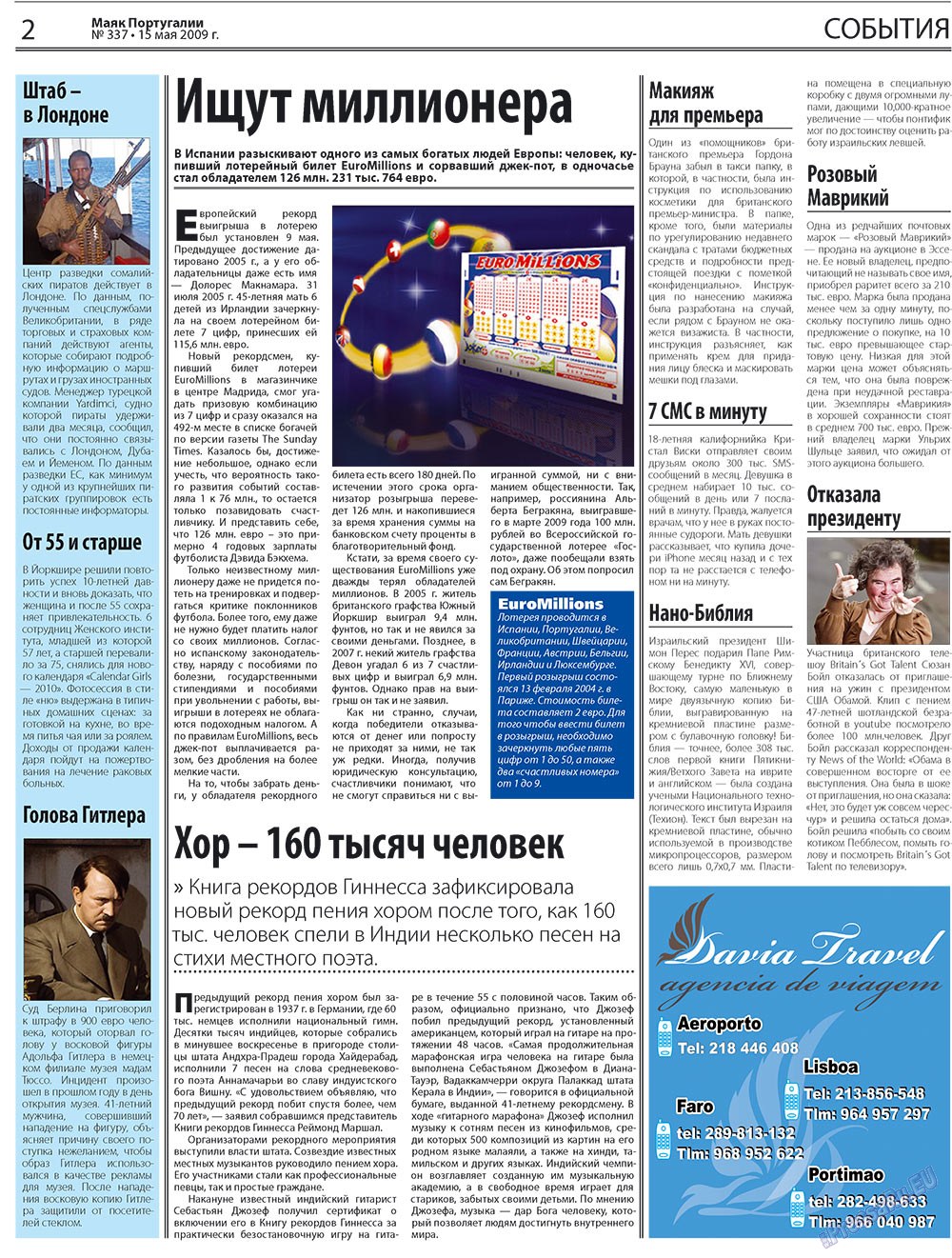 Majak Portugalii (Zeitung). 2009 Jahr, Ausgabe 20, Seite 2