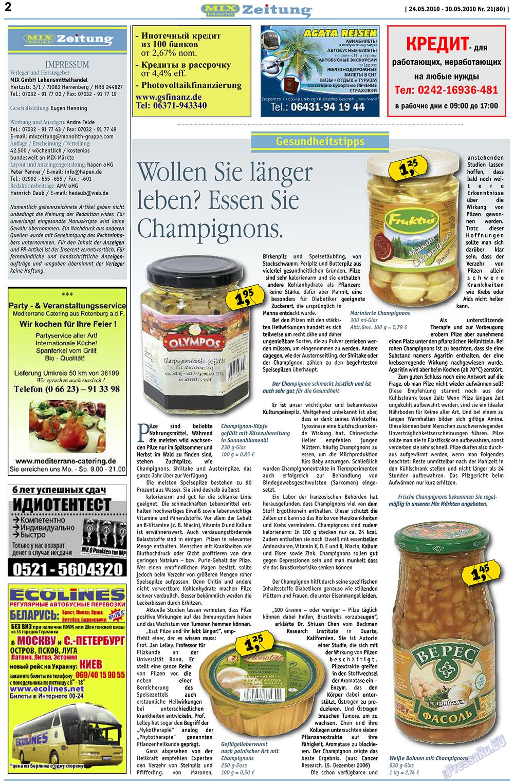 MIX-Markt Zeitung (Zeitung). 2010 Jahr, Ausgabe 21, Seite 2