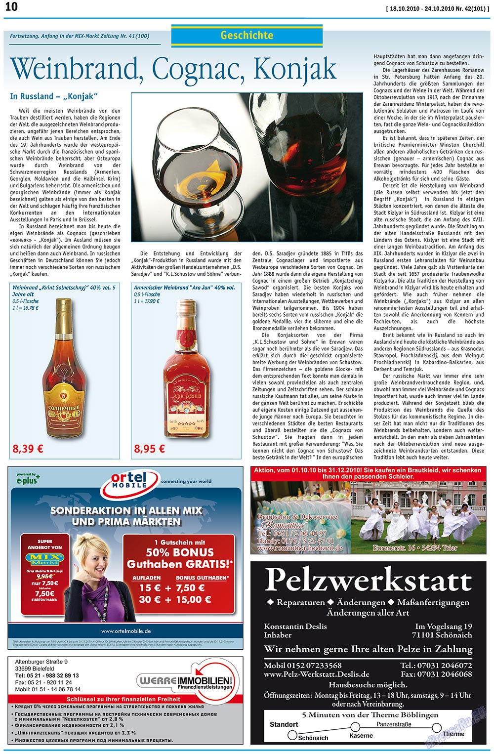 MIX-Markt Zeitung (газета). 2010 год, номер 42, стр. 10