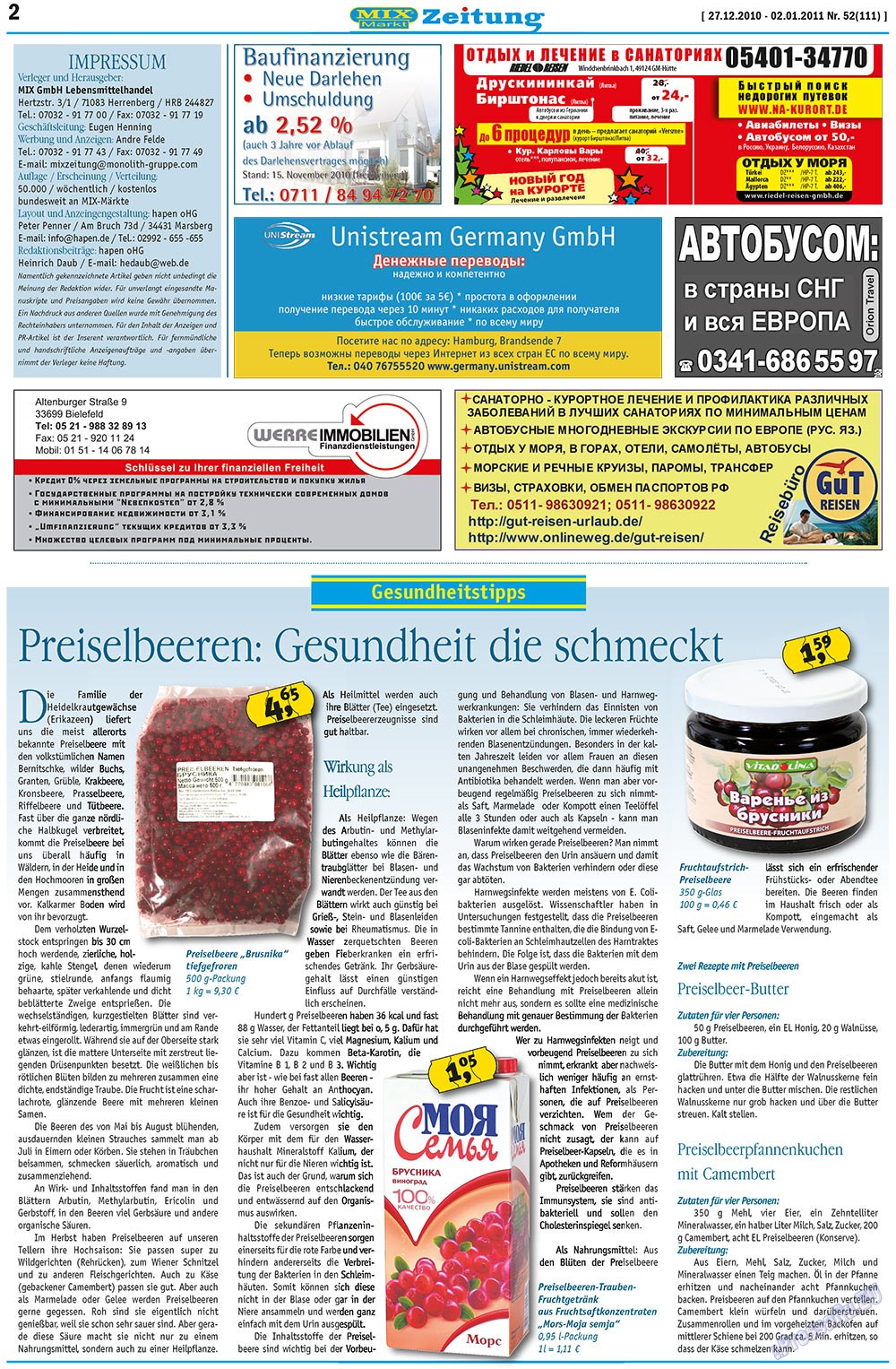 MIX-Markt Zeitung, газета. 2010 №52 стр.2