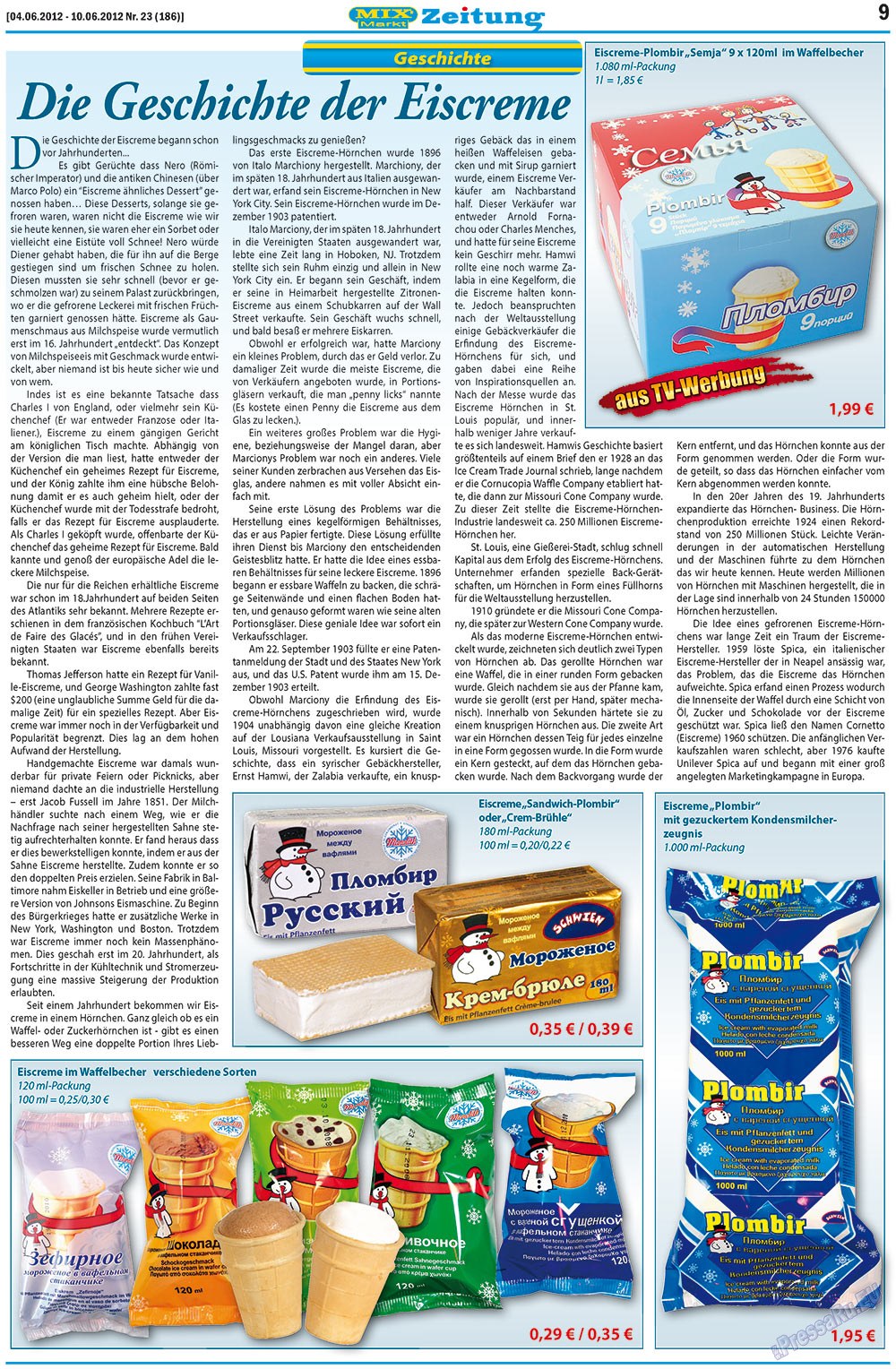 MIX-Markt Zeitung (газета). 2012 год, номер 23, стр. 9