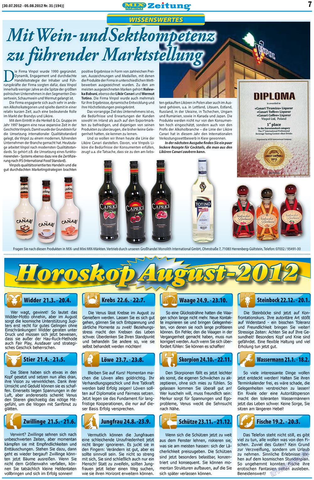 MIX-Markt Zeitung (Zeitung). 2012 Jahr, Ausgabe 31, Seite 7