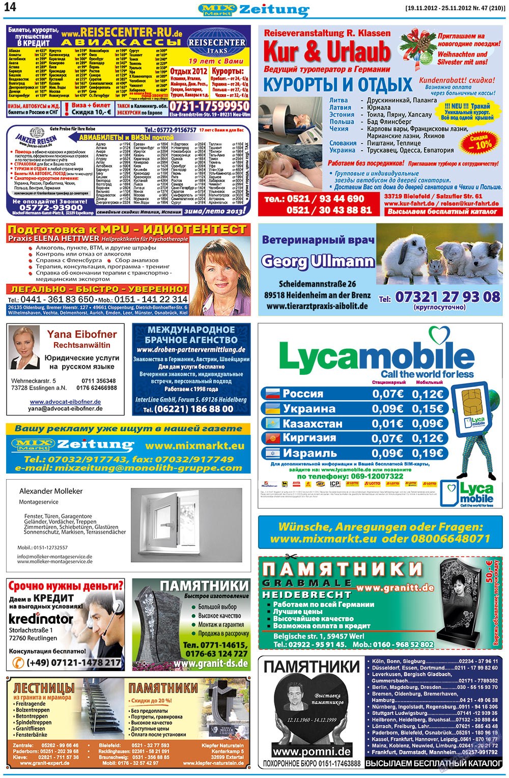 MIX-Markt Zeitung (Zeitung). 2012 Jahr, Ausgabe 47, Seite 14