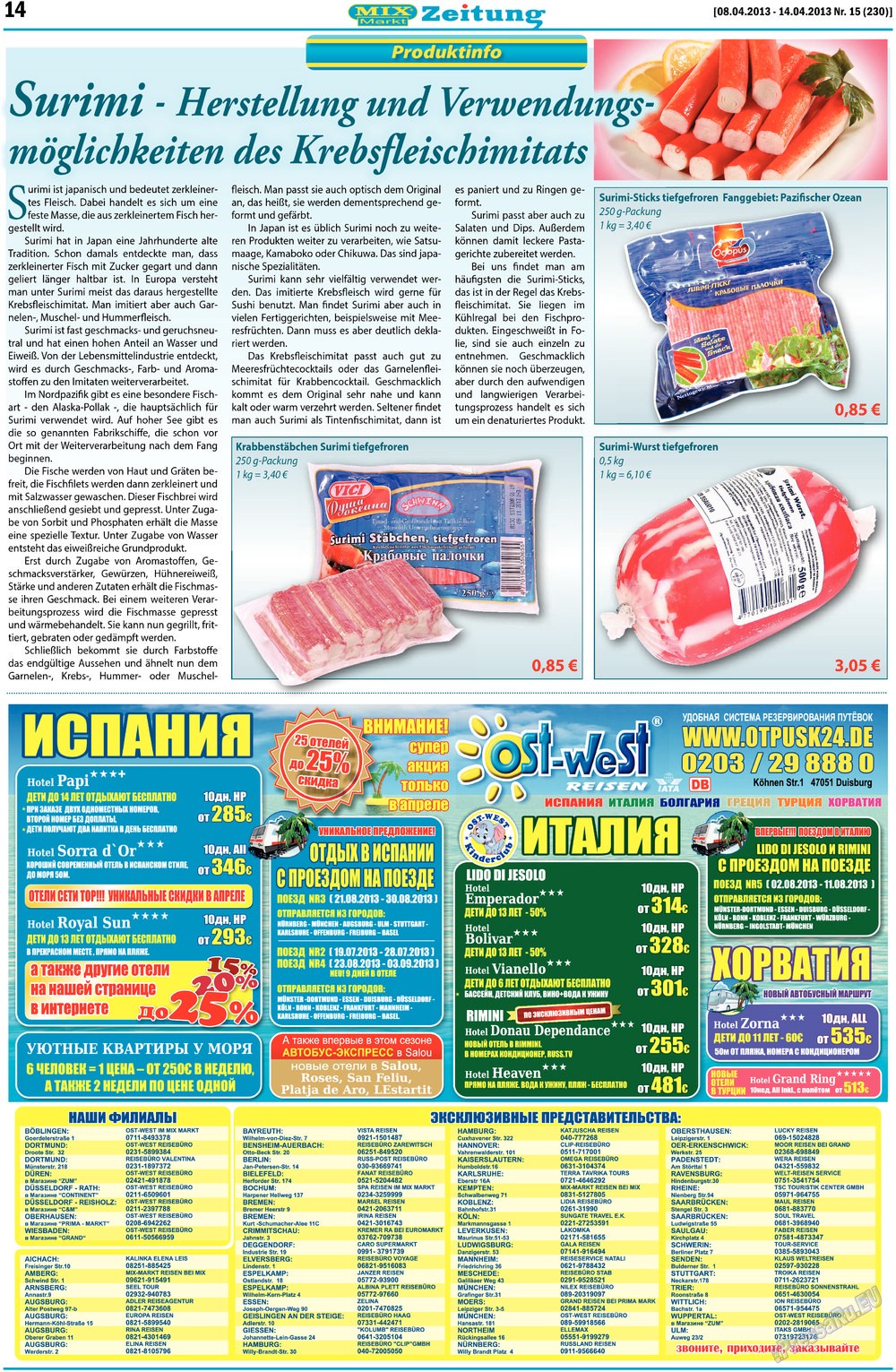 MIX-Markt Zeitung, газета. 2013 №15 стр.14
