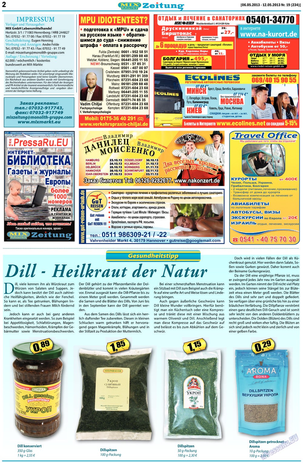MIX-Markt Zeitung (газета). 2013 год, номер 19, стр. 2