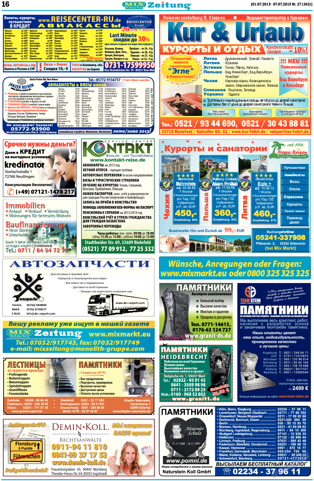 MIX-Markt Zeitung, газета. 2013 №27 стр.16