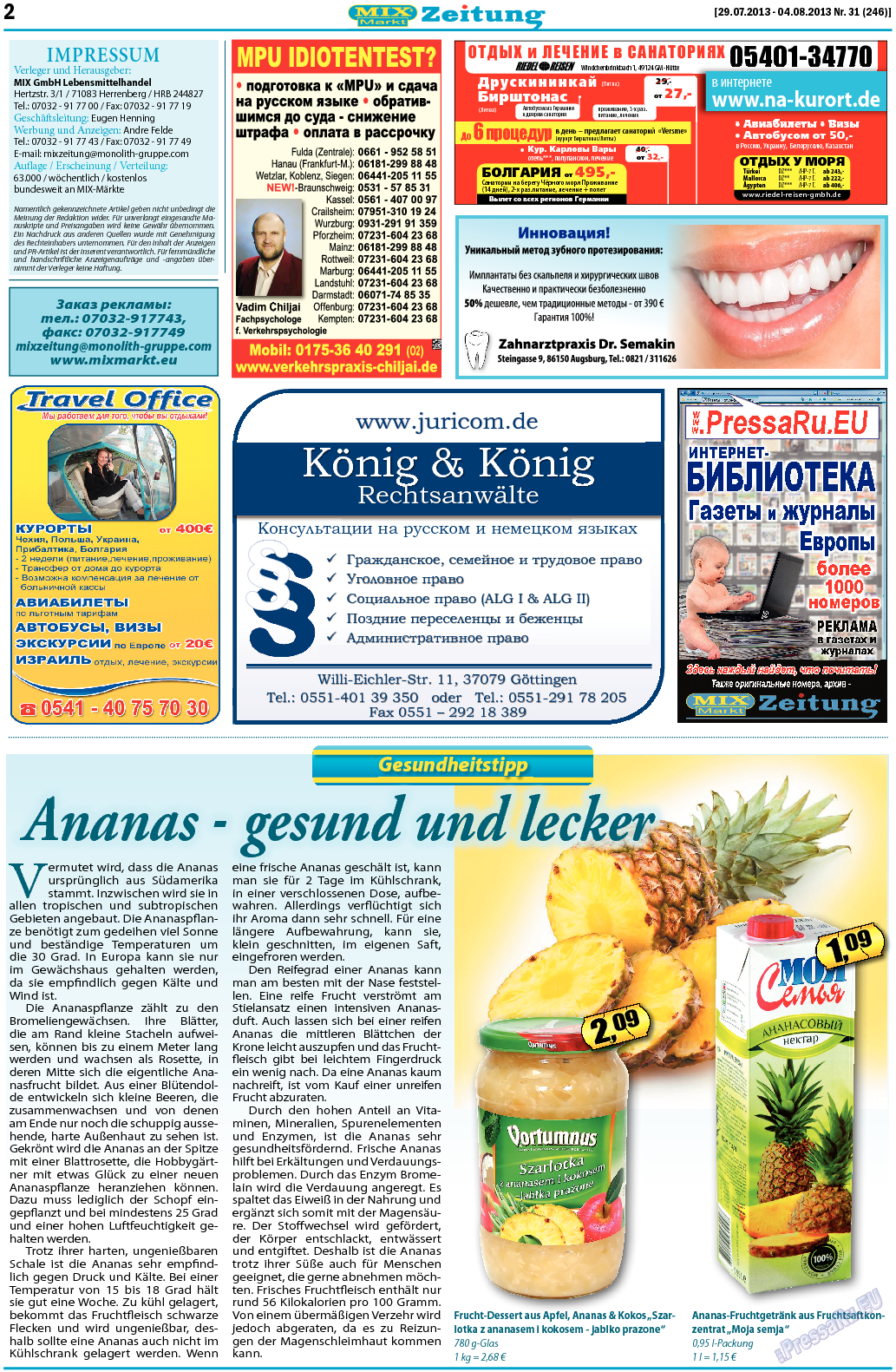 MIX-Markt Zeitung, газета. 2013 №31 стр.2