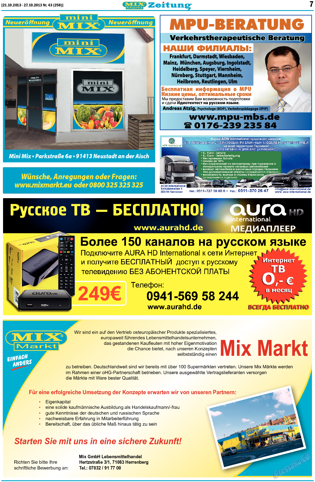 MIX-Markt Zeitung, газета. 2013 №43 стр.7