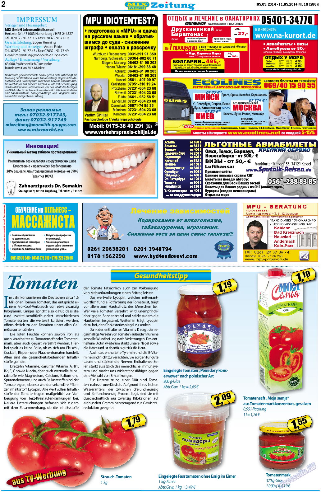 MIX-Markt Zeitung, газета. 2014 №19 стр.2