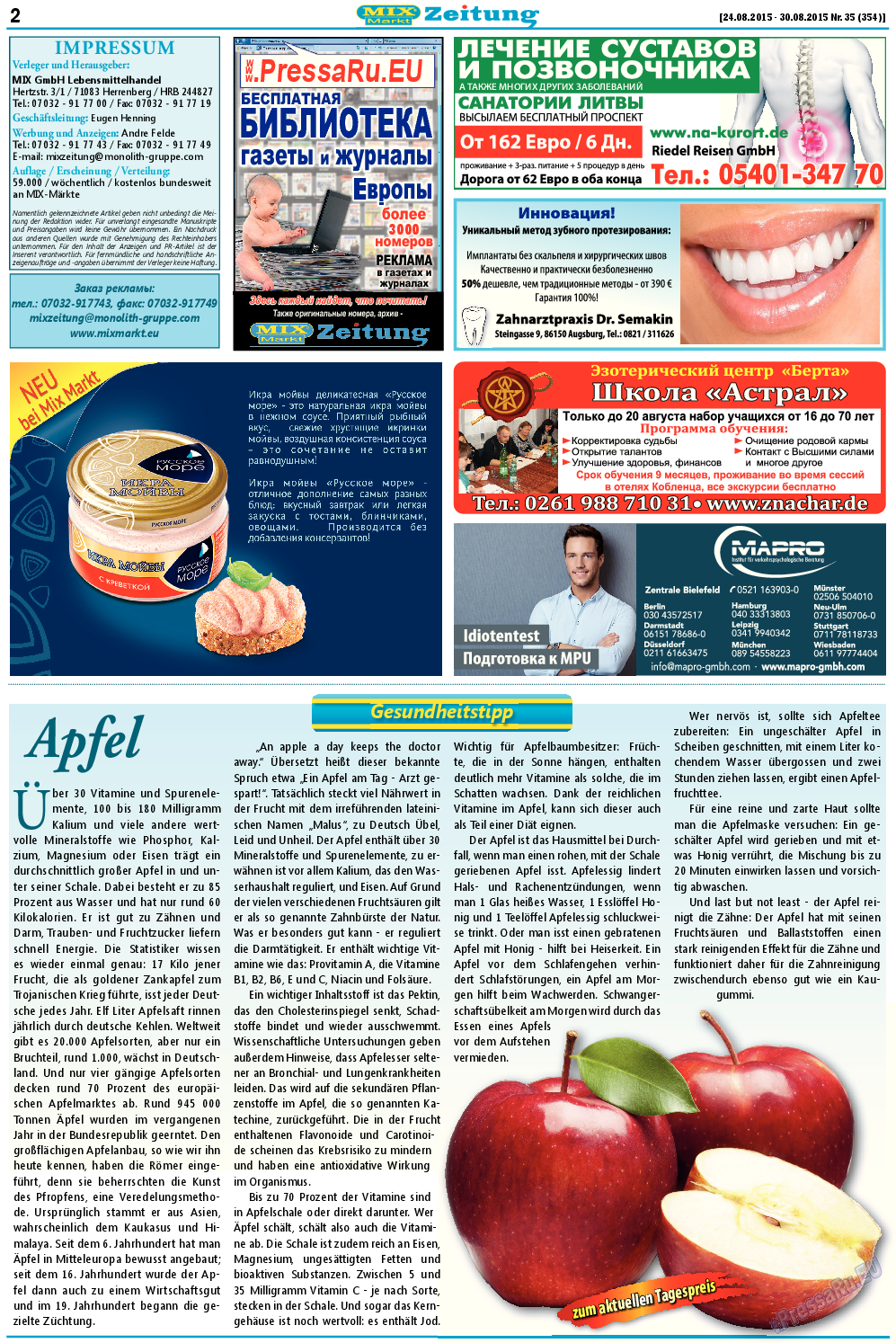 MIX-Markt Zeitung, газета. 2015 №35 стр.2