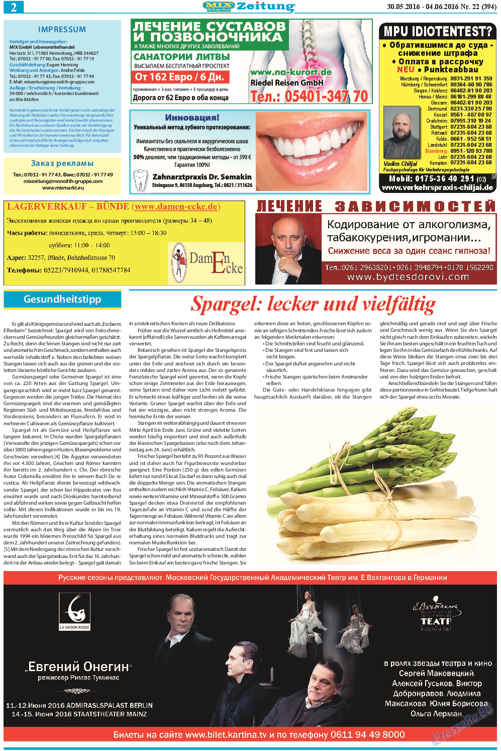 MIX-Markt Zeitung, газета. 2016 №22 стр.2
