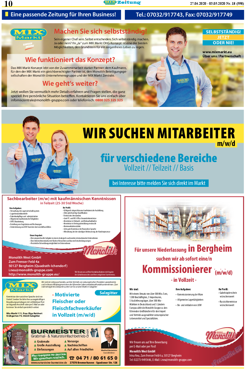MIX-Markt Zeitung, газета. 2020 №18 стр.10