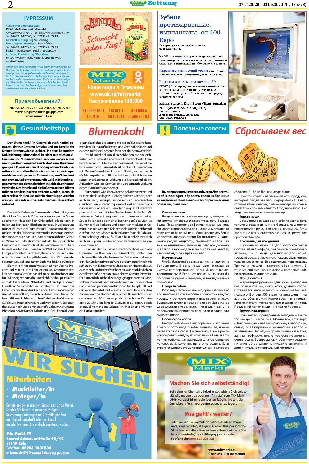 MIX-Markt Zeitung, газета. 2020 №18 стр.2