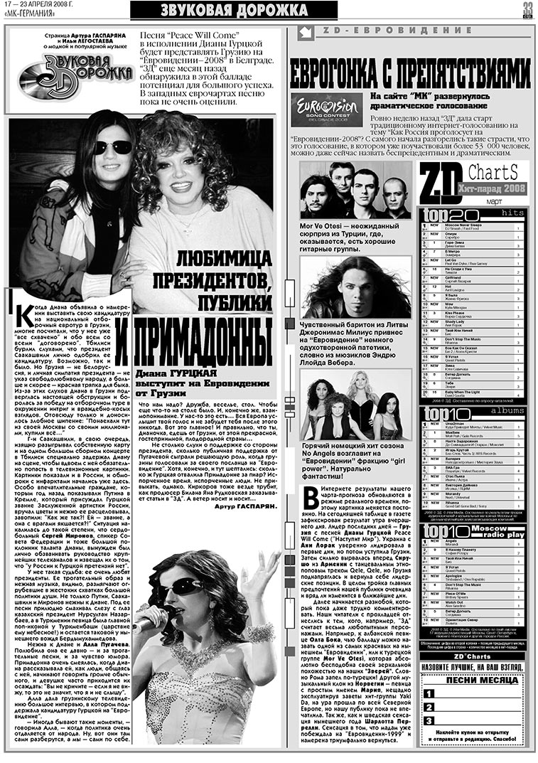 МК-Германия (газета). 2008 год, номер 16, стр. 33