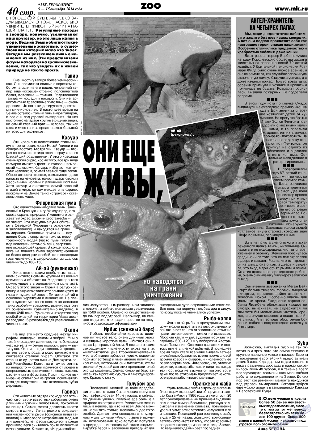 МК-Германия (газета). 2014 год, номер 41, стр. 40