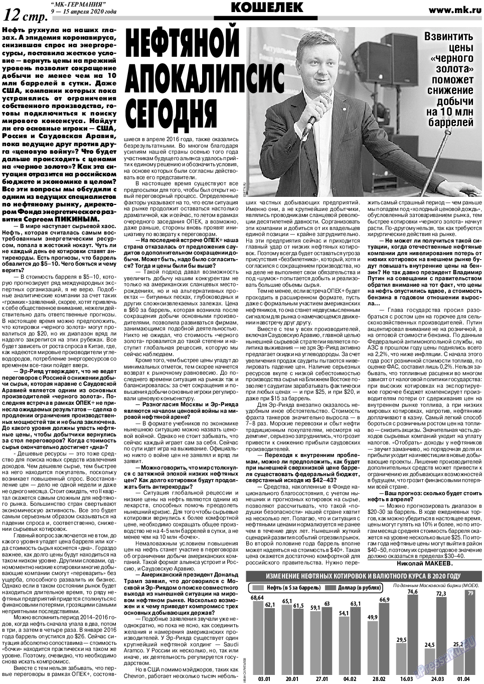 МК-Германия (газета). 2020 год, номер 15, стр. 12