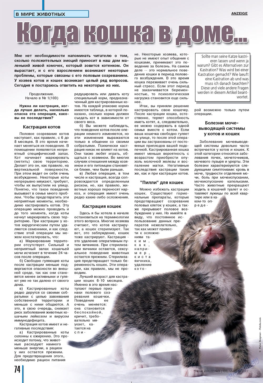 Neue Zeiten (журнал). 2010 год, номер 3, стр. 74