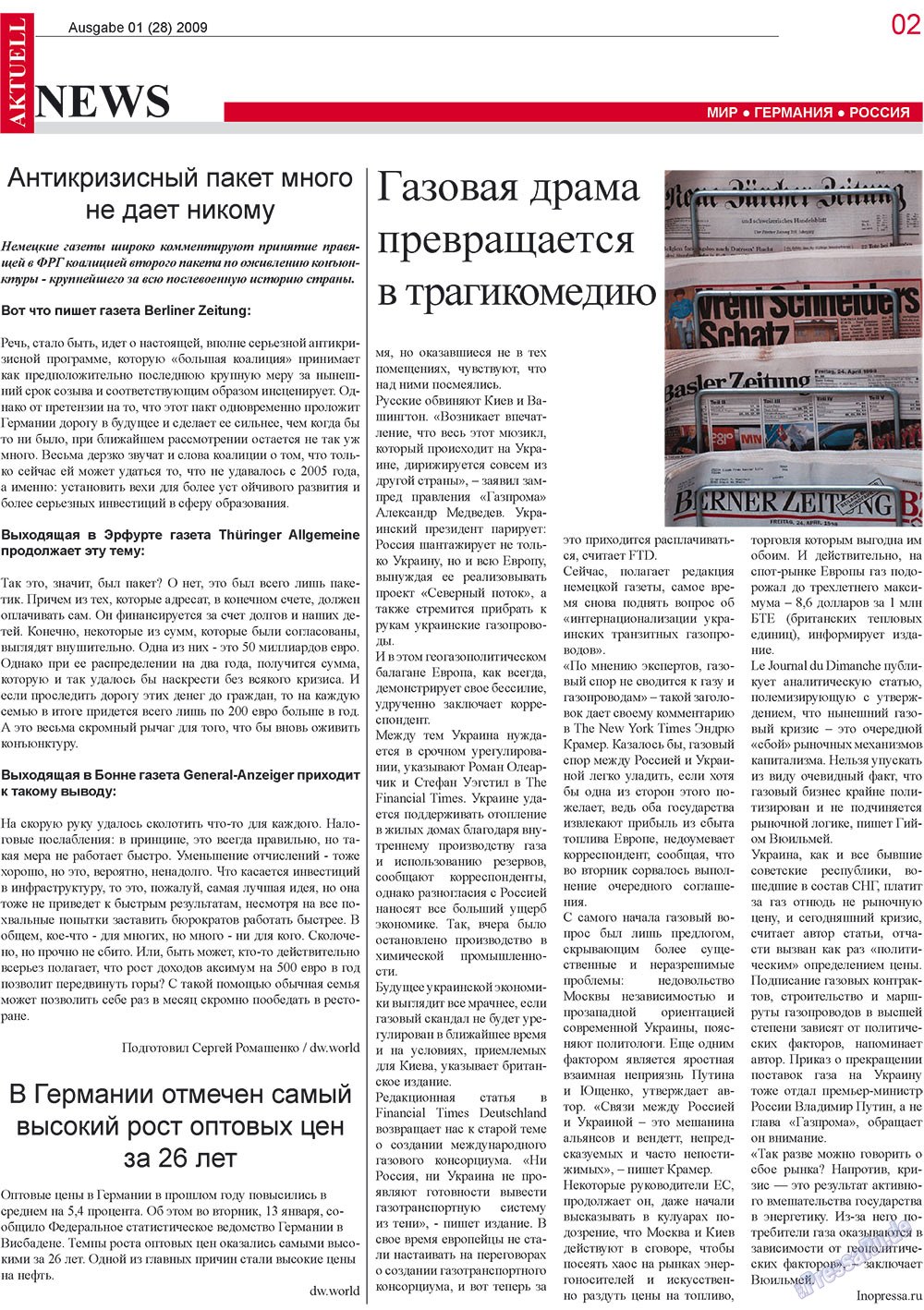 nord.Aktuell (газета). 2009 год, номер 1, стр. 2