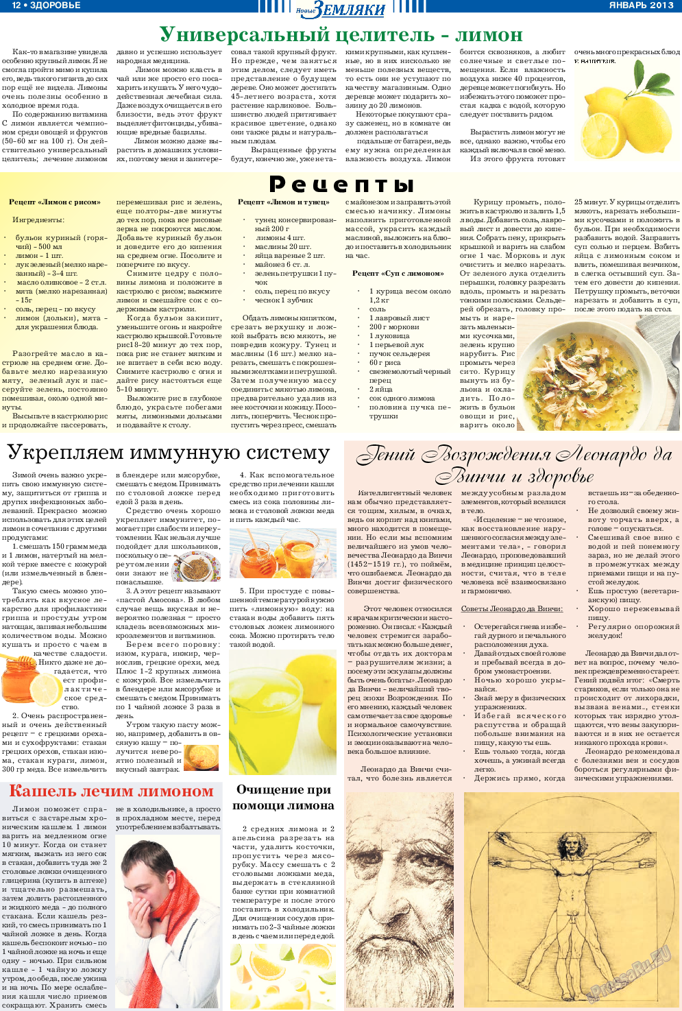 Новые Земляки, газета. 2013 №1 стр.12