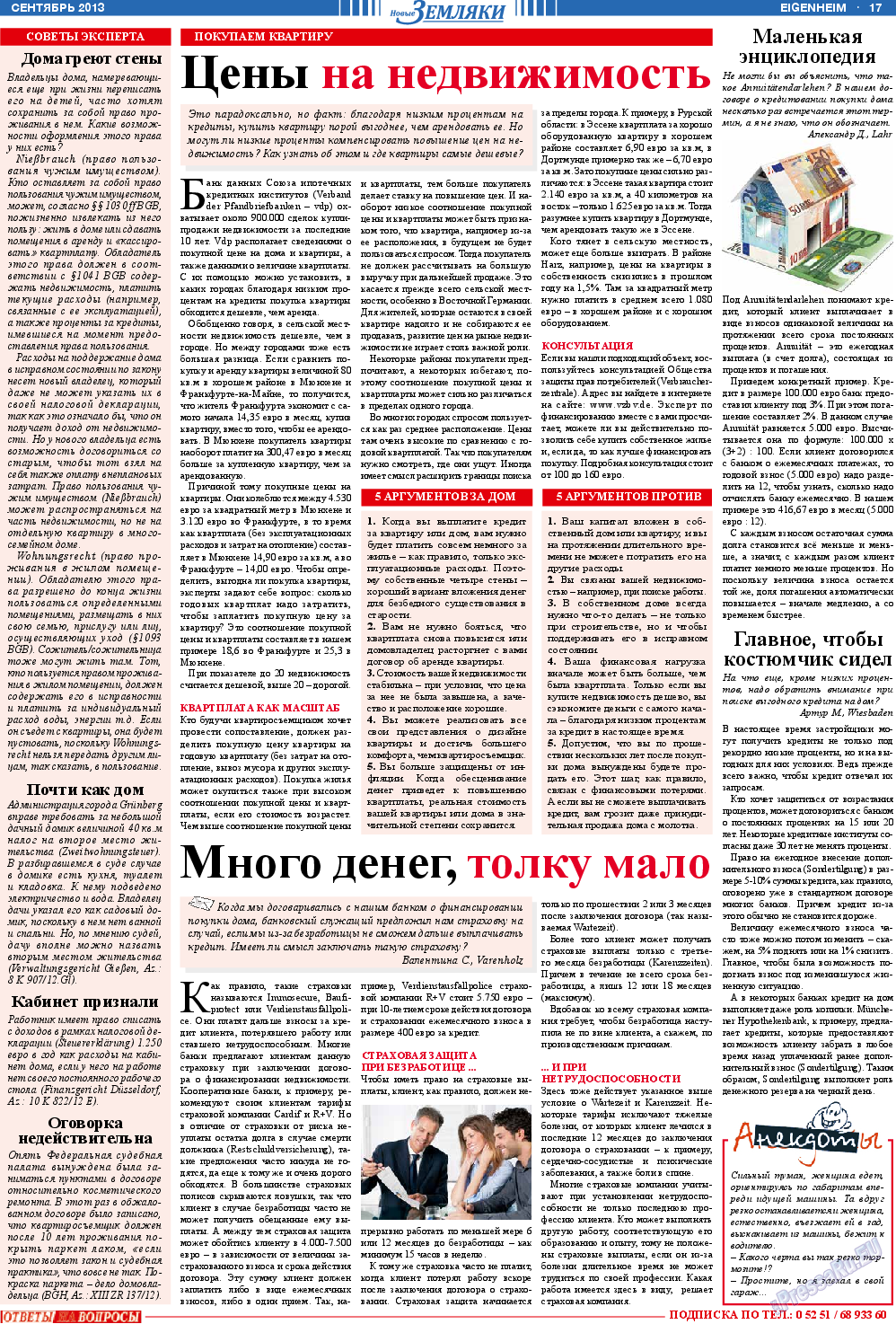 Новые Земляки, газета. 2013 №9 стр.17