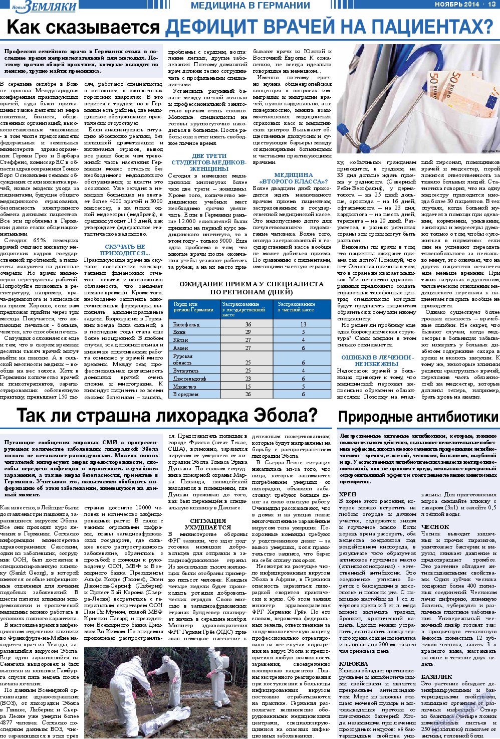 Новые Земляки, газета. 2014 №11 стр.13