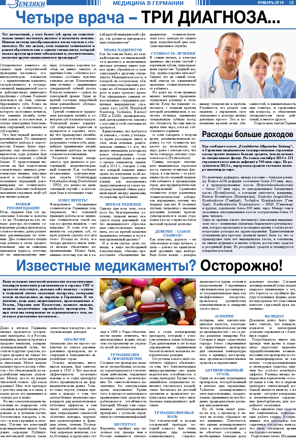 Новые Земляки, газета. 2015 №1 стр.13