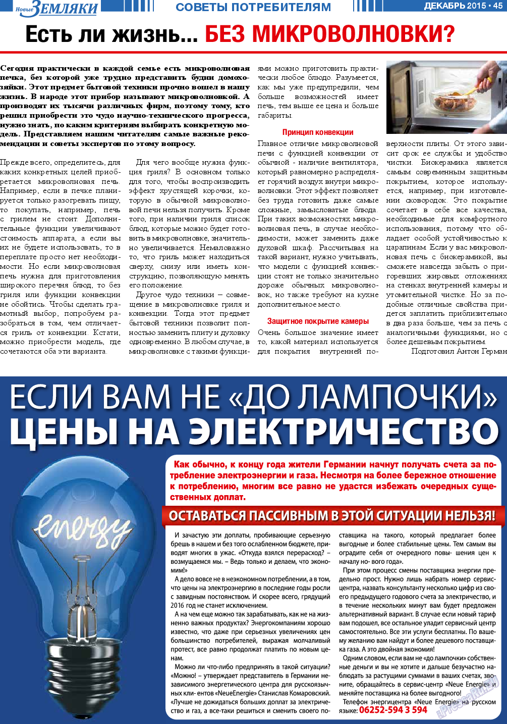 Новые Земляки, газета. 2015 №12 стр.45