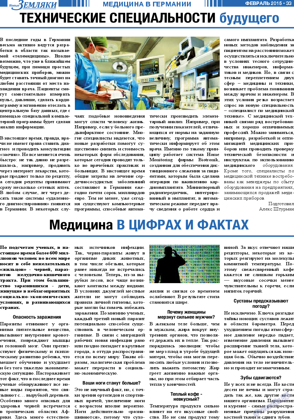 Новые Земляки, газета. 2015 №2 стр.33
